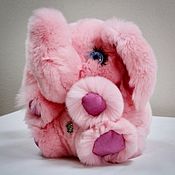 Куклы и игрушки handmade. Livemaster - original item Pink Elephant from natural Rex rabbit fur. Handmade.