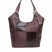 Сумки и аксессуары handmade. Livemaster - original item Tote: Women`s burgundy leather bag Francoise Mod. C70-782. Handmade.
