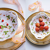 Винтаж handmade. Livemaster - original item Vintage porcelain dish Wedgwood Wild Strawberry England. Handmade.