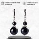 Order Earrings with black agate silver with cubic Zirconia. JEWEL OLGA. Livemaster. . Earrings Фото №3