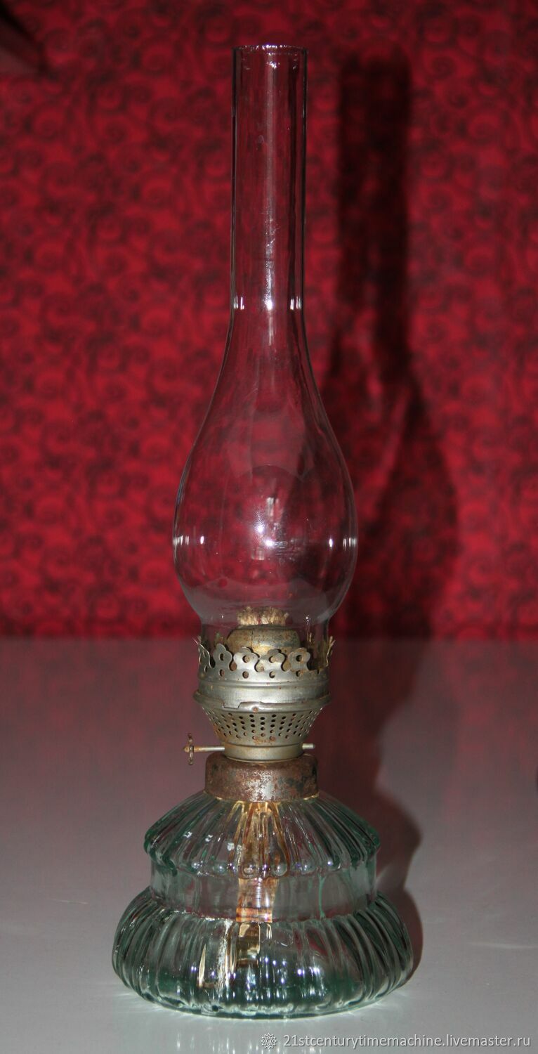 Керосиновая лампа старинная стеклянная настольная АРТИ Фонарь Стекло в ...