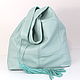 Mint leather Bag bag medium Bag string Bag t shirt shopper mint. Sacks. BagsByKaterinaKlestova (kklestova). Online shopping on My Livemaster.  Фото №2