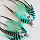 Mint delicate earrings with peacock feather. Earrings. Feather earrings Magic Temptation. My Livemaster. Фото №6