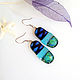 Classic earrings: made of dichroic glass Water. Earrings. MyFusedGlass. Online shopping on My Livemaster.  Фото №2