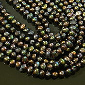 Материалы для творчества handmade. Livemaster - original item Pearls are black with an overflow of galtovka (DJ3). thread. Handmade.