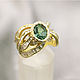 Golden ring '9 lives' with emerald and diamond baguettes. Rings. Jewelry Laboratory Alter Ego. My Livemaster. Фото №4