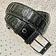 Cinturón de piel de pitón genuino, en color negro. Straps. SHOES&BAGS. Интернет-магазин Ярмарка Мастеров.  Фото №2