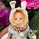 Авторская Ёлочная игрушка из ваты «Символ года ‘23-Кролик». Интерьерная кукла. Ирина. Интернет-магазин Ярмарка Мастеров.  Фото №2