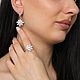 Серьги, кольцо и кулон Астра с цирконами из серебра 925 DD0024. Комплекты украшений. Sunny Silver. Интернет-магазин Ярмарка Мастеров.  Фото №2