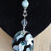 Украшения handmade. Livemaster - original item Pendant with Heliotis, rock crystal, mother of pearl in silver 925. Handmade.