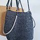 Вязаная сумка из рафии Verano Gray. Сумка-шоппер. Liza knitting Studio. Ярмарка Мастеров.  Фото №6