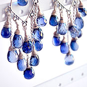 Earring hooks with Topaz, gold plated, earrings with pendants