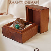 Украшения handmade. Livemaster - original item The wooden Snake ring with malachite. Handmade.