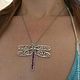 Silver Dragonfly pendant. Pendants. selenawirejewelry. My Livemaster. Фото №5
