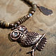 Necklace coconut pendant 'Owl'. Necklace. BijouSiberia. My Livemaster. Фото №4