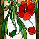 Order Stained Glass Tiffany. Maki. the stained glass on the window. Stained glass. Glass Flowers. Livemaster. . Stained glass Фото №3