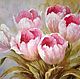 картина `Розовые тюльпаны` Антонио Джанильятти