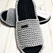 Обувь ручной работы handmade. Livemaster - original item Slippers men`s knitted 43p. Handmade.
