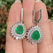Украшения handmade. Livemaster - original item Earrings classically with emerald (doublet). Handmade.