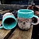 Набор из двух ярких кружек для чая и кофе , керамика ручной работы, Кружки и чашки, Москва,  Фото №1