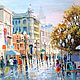 Старый Арбат, холст, 50х60, Картины, Рязань,  Фото №1