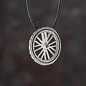 Украшения handmade. Livemaster - original item Bike wheel pendant sterling silver. Handmade.