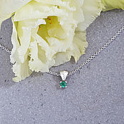 Украшения handmade. Livemaster - original item White gold pendant with a gorgeous Ural emerald GIFT. Handmade.