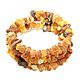 Bracelet amber therapeutic natural stones on the string 3 turns, Bead bracelet, Kaliningrad,  Фото №1