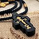 Крест на шею деревянный со Святыми. Крестик. MisMi jewelry. Интернет-магазин Ярмарка Мастеров.  Фото №2