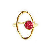Украшения handmade. Livemaster - original item Ring with red agate, golden ring circle with agate. Handmade.