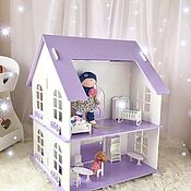 Dollhouse with light wooden named doll house