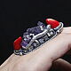 Lizard Ring Amethyst Coral 925 Silver ALS0051. Rings. Sunny Silver. Online shopping on My Livemaster.  Фото №2