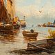 Винтаж: Картина «Морской Пейзаж». Картины винтажные. Антиквариат и Винтаж. Ярмарка Мастеров.  Фото №4