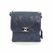 Сумки и аксессуары handmade. Livemaster - original item Crossbody bag: Blue Leather Women`s handbag Jeans Mod.S57p — 661. Handmade.
