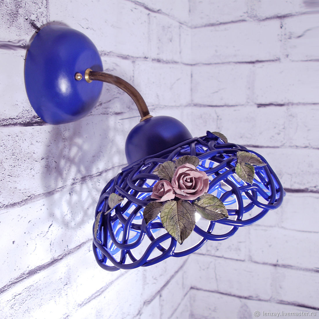 Rose Sconces in ultramarine, Wall lights, Moscow,  Фото №1