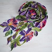 tippet felted wool felted women scarf tippet orchid