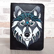 Сумки и аксессуары handmade. Livemaster - original item Wolf Leather Passport Cover, Leather Passport Holder. Handmade.