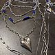 Украшение с натуральным синим перламутром и кристаллами Swarovski. Комплекты украшений. Olga-ed0. Ярмарка Мастеров.  Фото №4