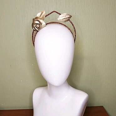 Украшения ручной работы. Ярмарка Мастеров - ручная работа Ободок-кокошник "Золотая роза". Handmade.