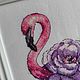 Order Cross-stitch Floral Flamingo Painting, Cross-stitch. sweet-home11. Livemaster. . Pictures Фото №3