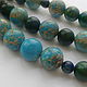 beads from blue and green natural stones
