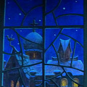 Картины и панно handmade. Livemaster - original item Wall painting Winter Window of the Muscovite seventeenth century. Handmade.