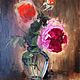 Oil painting Vivid Rose flowers on March 8. Pictures. Ирина Димчева. Online shopping on My Livemaster.  Фото №2