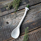 Посуда handmade. Livemaster - original item Spoon: Spoon Green Mushroom. Handmade.