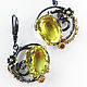 Earrings 'solar vortex' with citrines, Earrings, Novaya Usman,  Фото №1