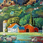 Картины и панно handmade. Livemaster - original item Oil painting with the mountain Air of the foothills. Handmade.
