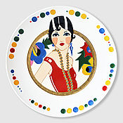 Картины и панно handmade. Livemaster - original item Decorative wall plate interior with a girl Patricia. Handmade.