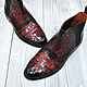 Chelsea men's genuine crocodile leather, burgundy color, Chelsea boots, St. Petersburg,  Фото №1