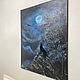 Картина Волк воющий на Луну .указанная цена за размер 90на60. Картины. мои картины. Интернет-магазин Ярмарка Мастеров.  Фото №2