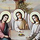 Рукописная икона . Образ Святой Троицы. Иконы. Любовь. Интернет-магазин Ярмарка Мастеров.  Фото №2